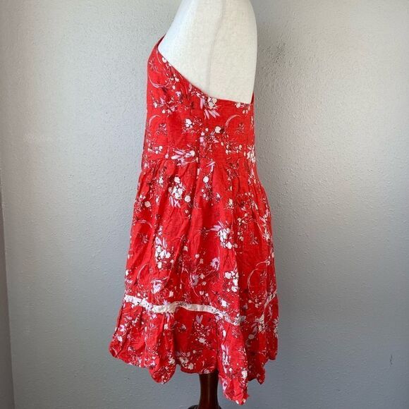 NWOT Free People Linen Blend One Shoulder Midi Dress Size L - Picture 3 of 9